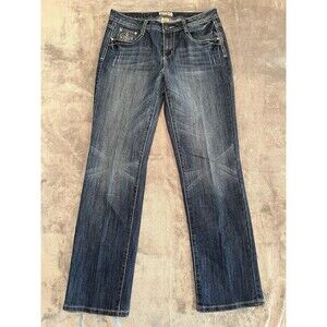 Earl Jeans Women 10 Blue Straight Leg Embellishment Bling Western Horse Cowboy